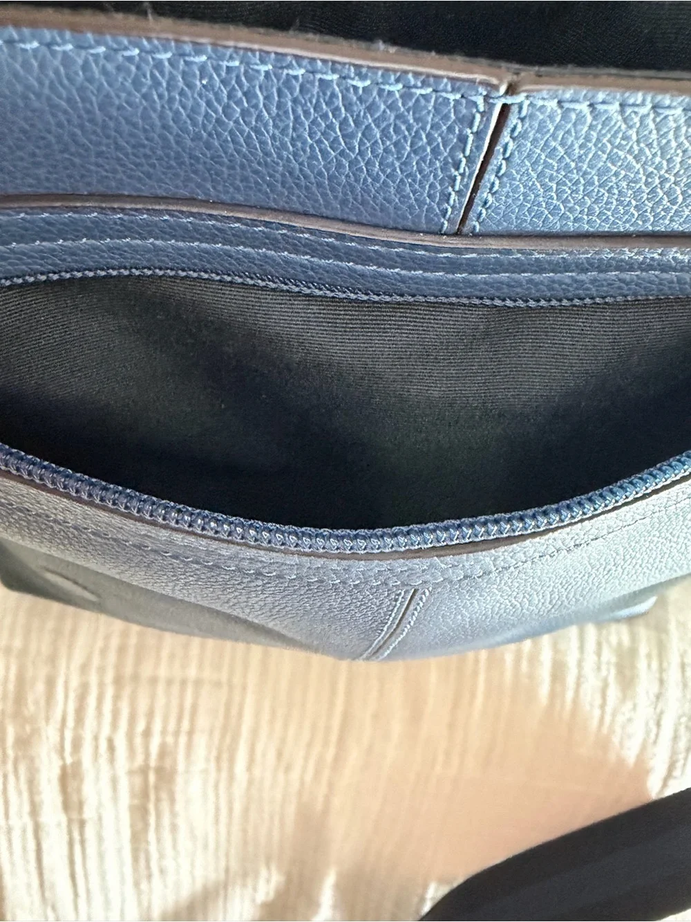 Coach Charles Navy Blue Leather Messenger Bag